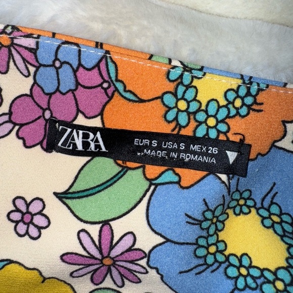 Zara floral crop top colorful cross string backs size small NWOT - Picture 5 of 5
